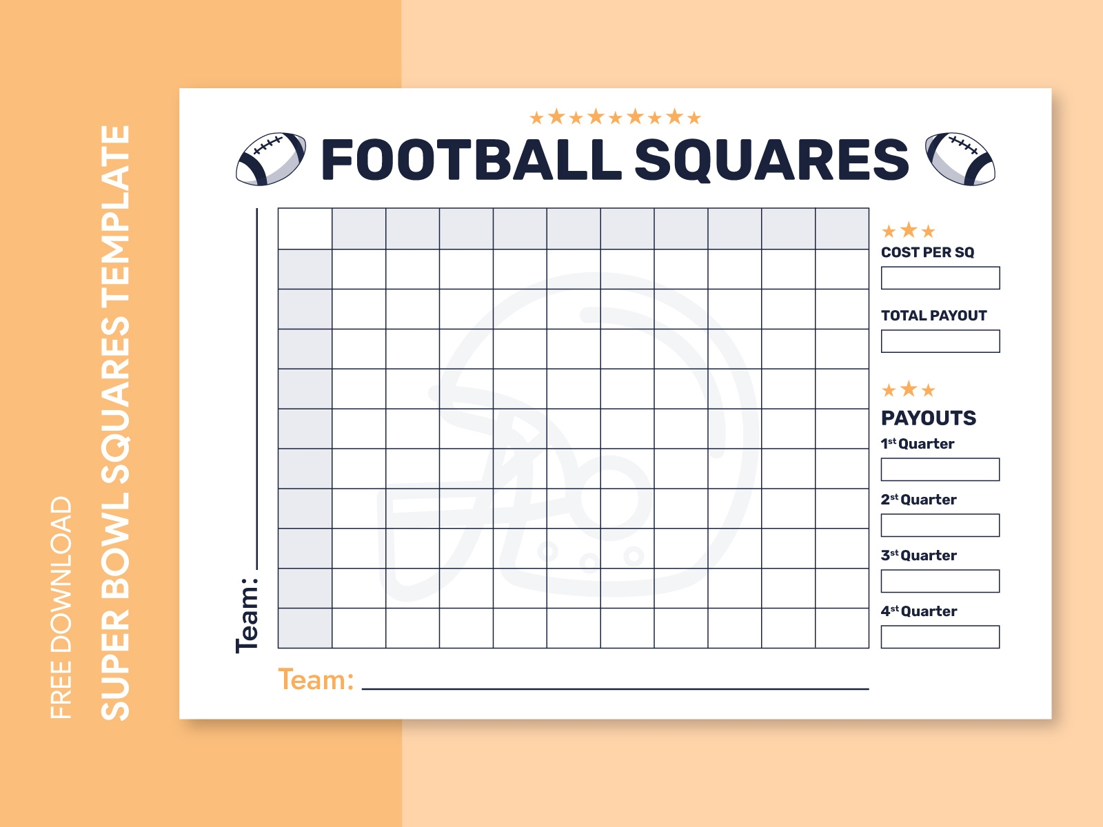 football squares printable templates