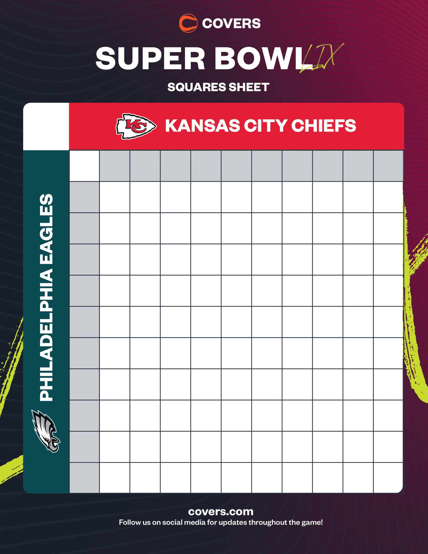 super bowl square template printable
