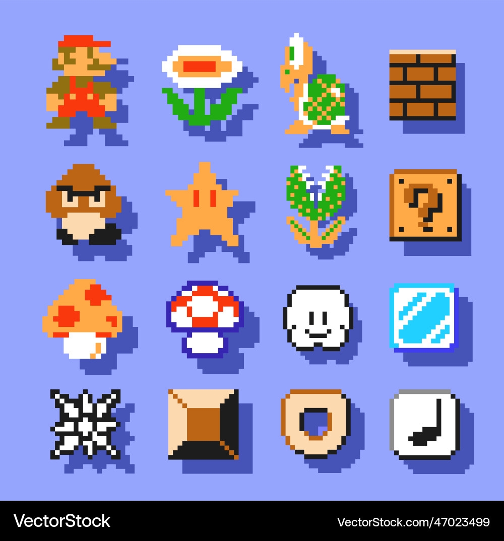 mario bros free printable pixel art