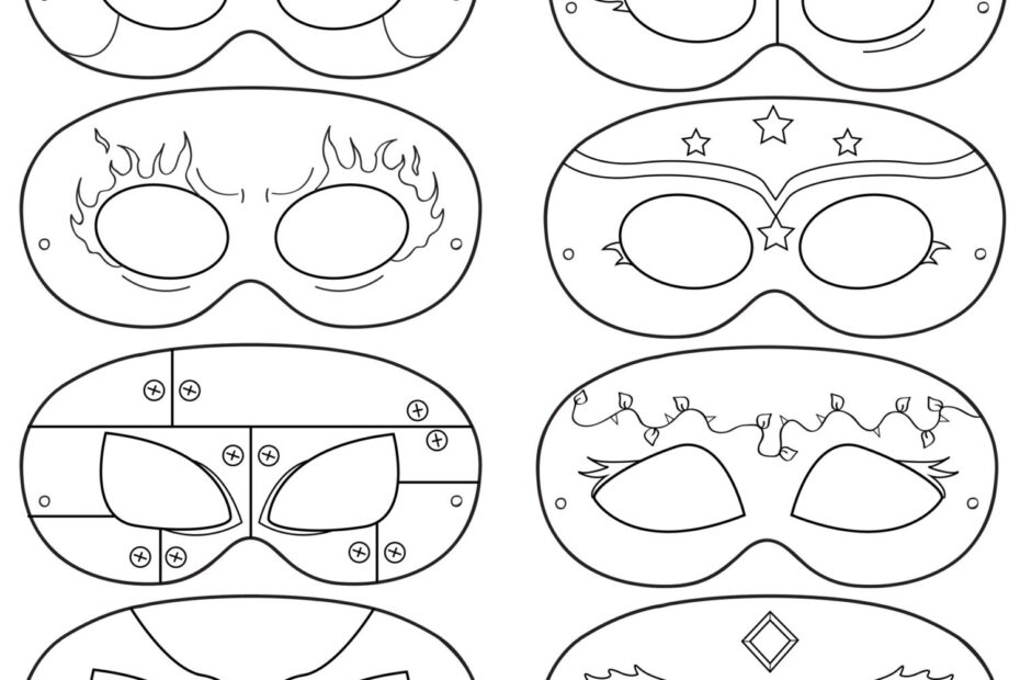 Superhero Printable Coloring Masks Superhero Mask Hero Mask Villain Mask Heroes Villains Hero Costume Hero Party Super Hero Comic Etsy