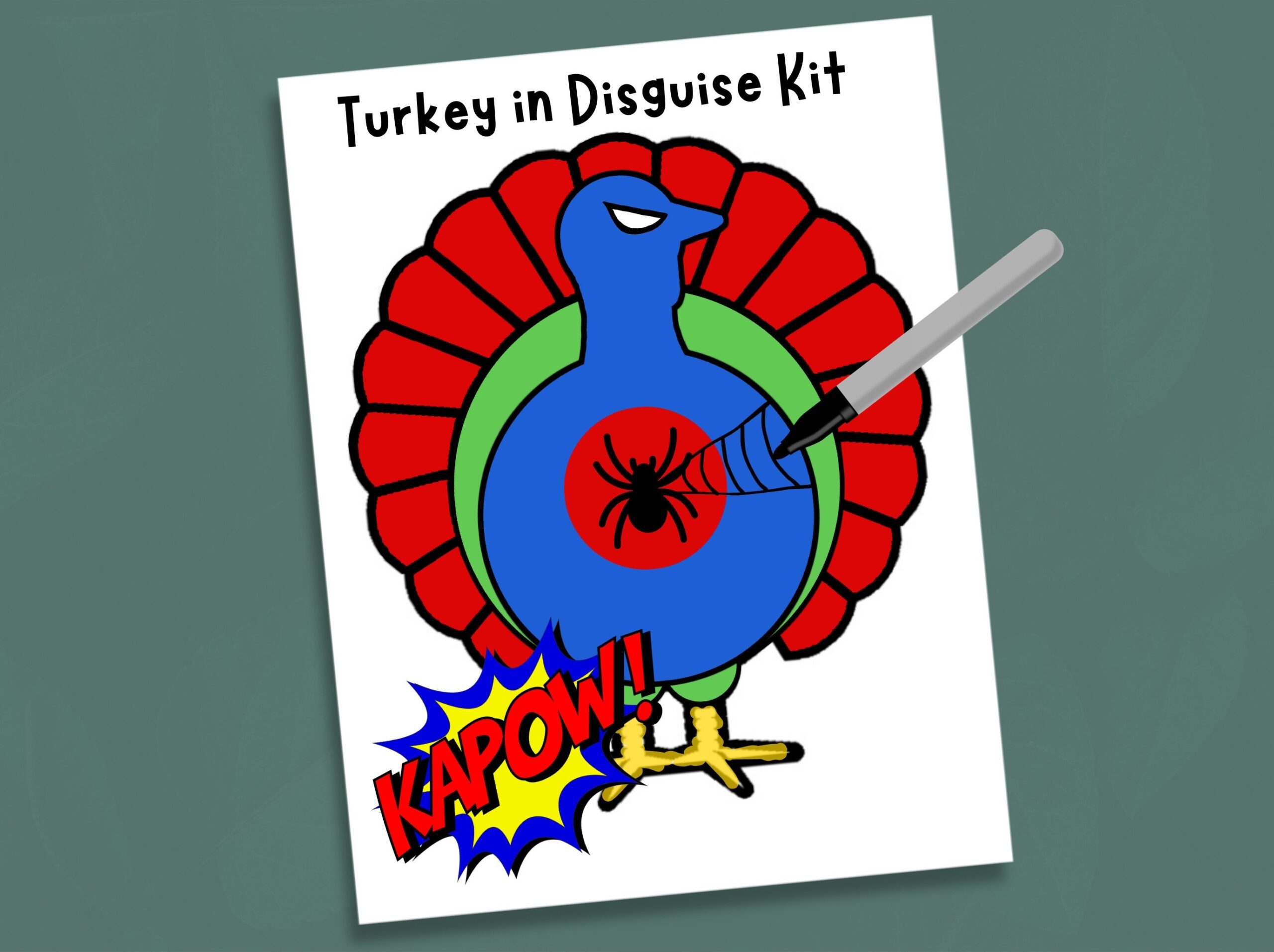 Superhero Turkey In Disguise Disguise A Turkey Kit Turkey Kids Craft Build Your Own Superhero Etsy