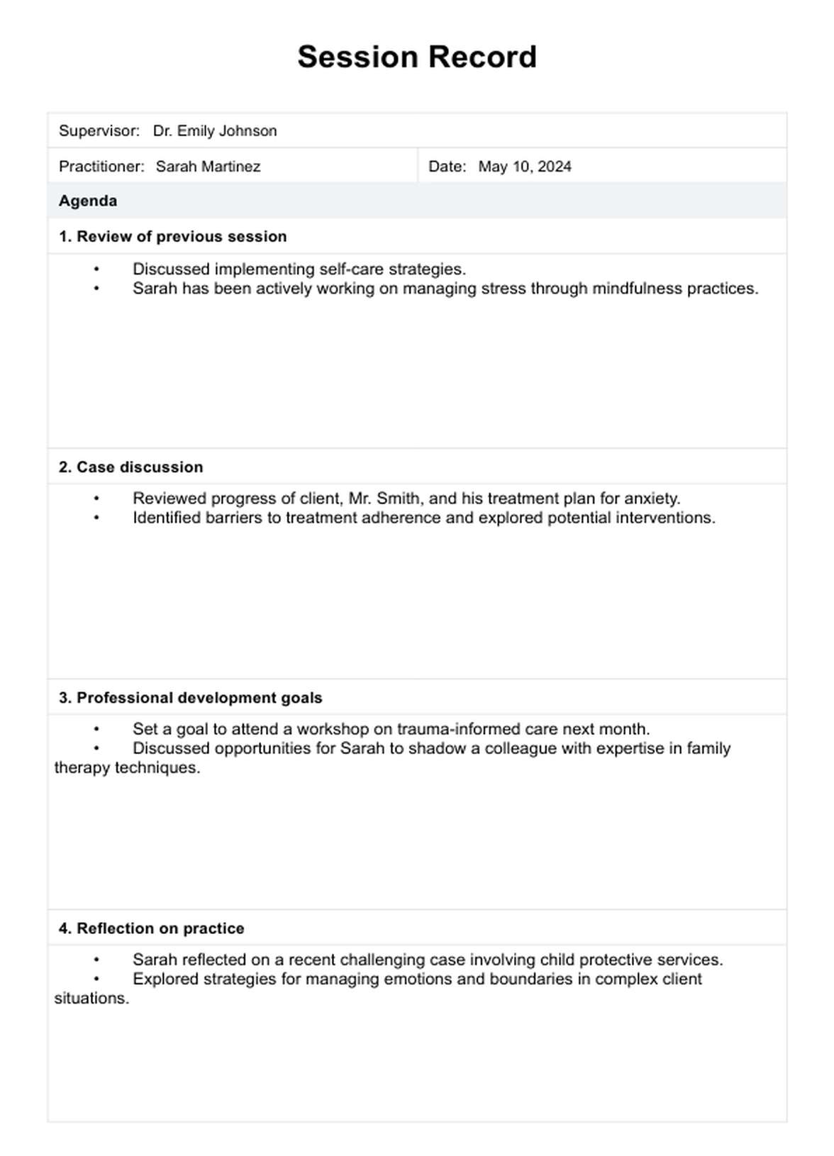 social work service plan template