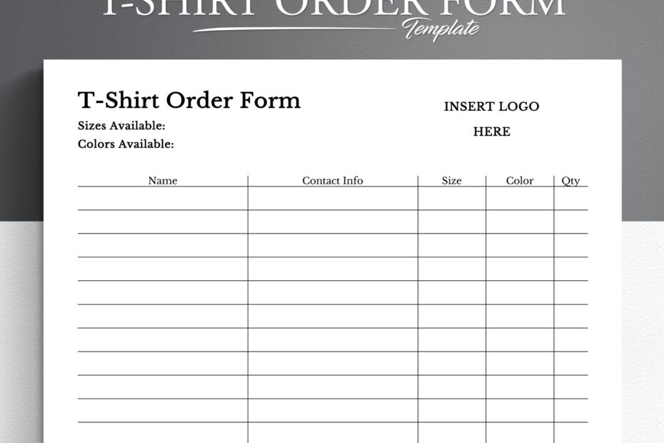 T shirt Order Template Google Docs microsoft Word T shirt Order