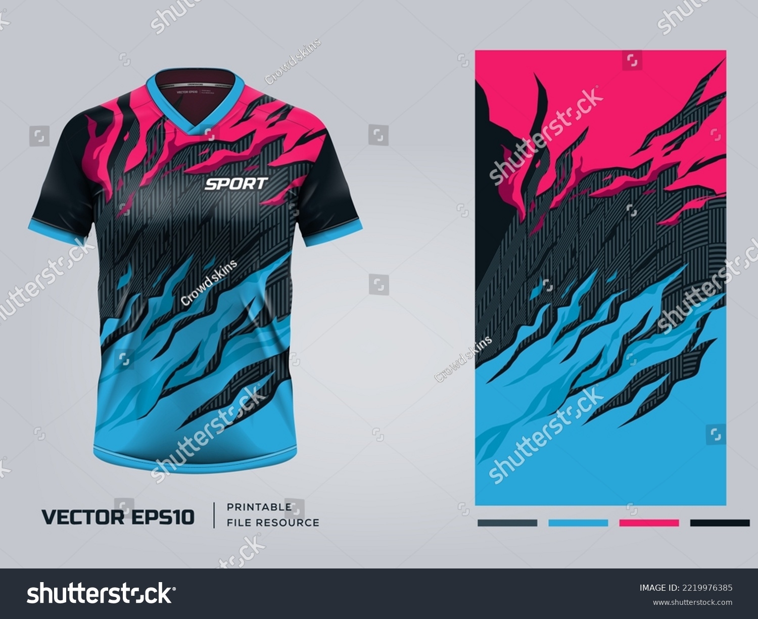 T shirt Sport Design Jersey Template Design Stock Vector Royalty Free 2219976385 Shutterstock
