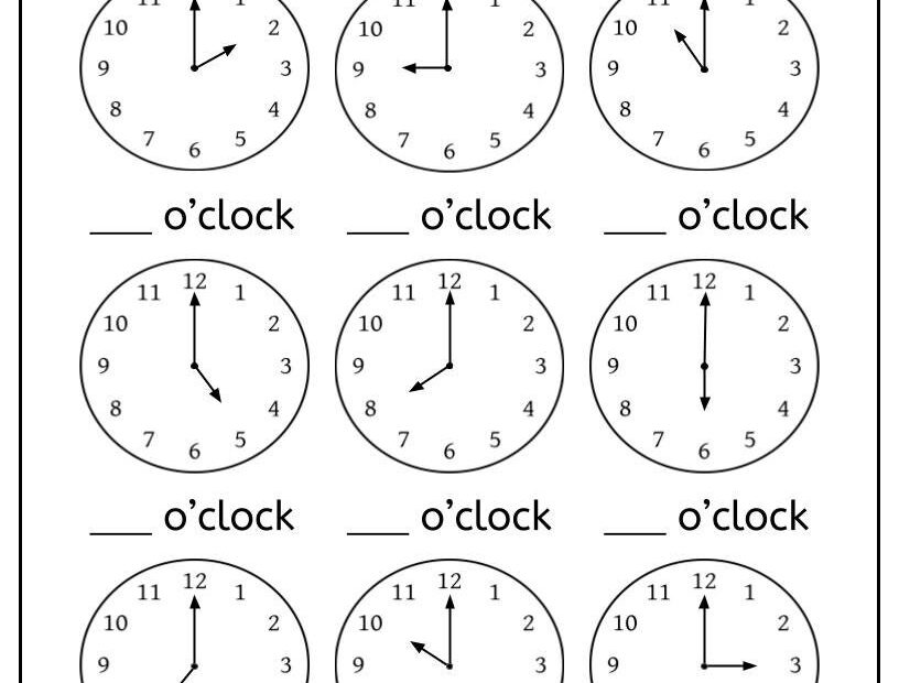 Telling Time To The Hour Worksheet Kindergarten First Grade Worksheet Learn To Tell The Time In Digital Analog Clock Homework Practice Etsy