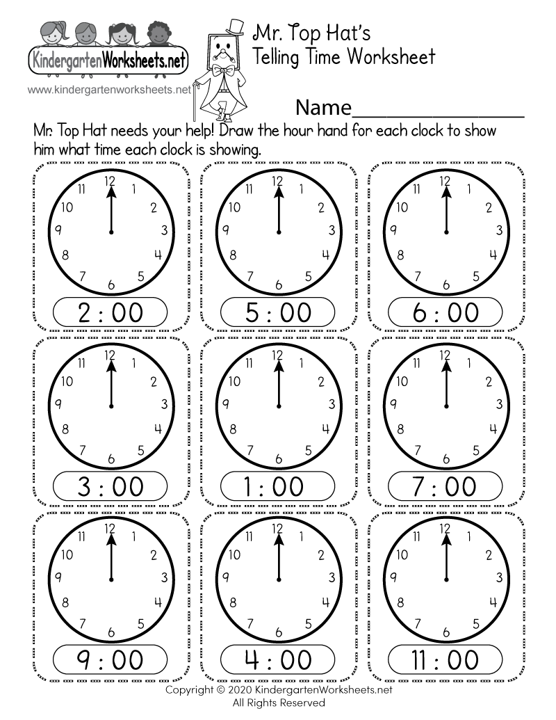 free printable telling time sheets
