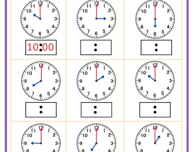 Telling Time Worksheets