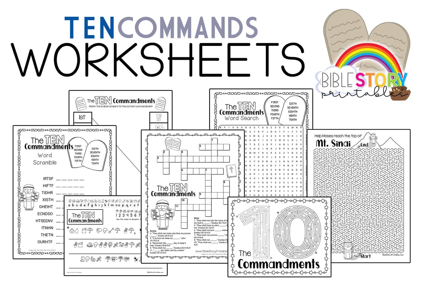10 commandments worksheets