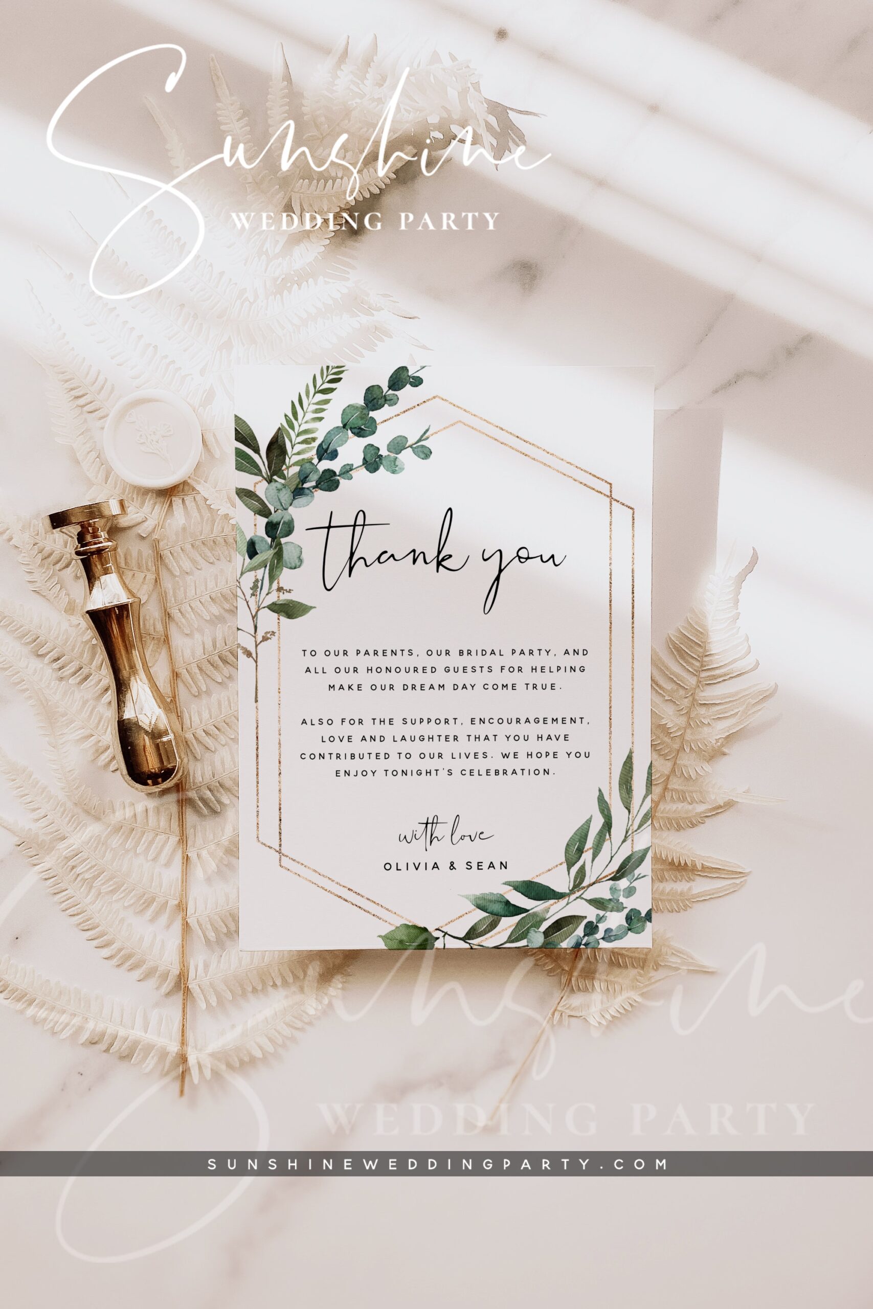 Thank You Cards Template Greenery Wedding Thank You Letter 