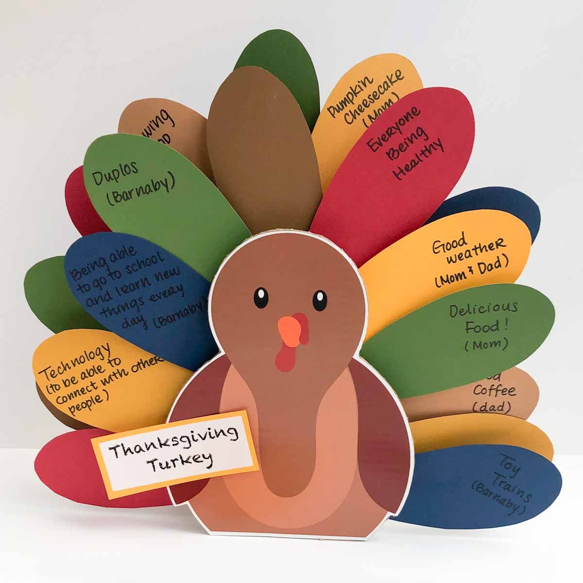 free printable turkey feather template