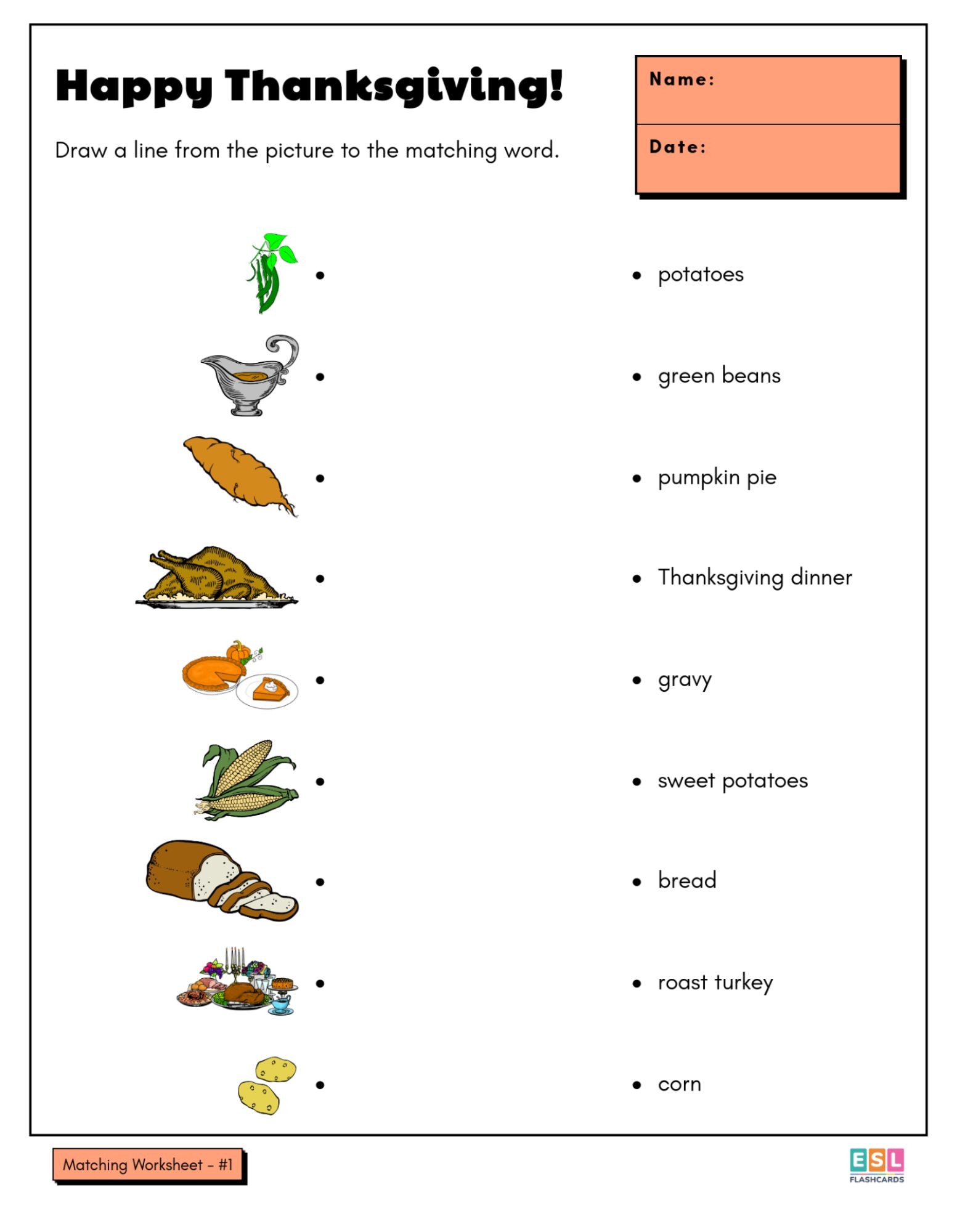 Thanksgiving Worksheets