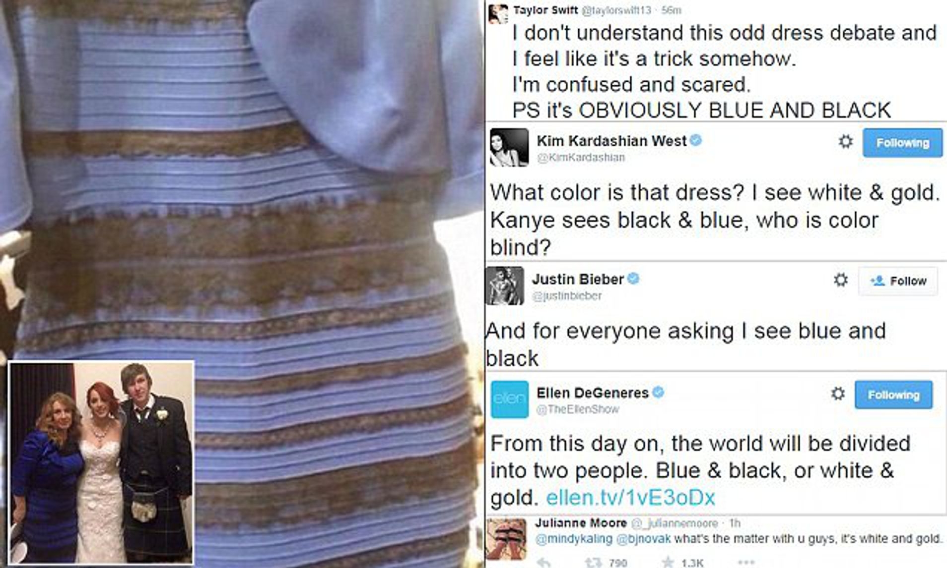 The Dress Celebrities Join The White And Gold Or Blue And Black 