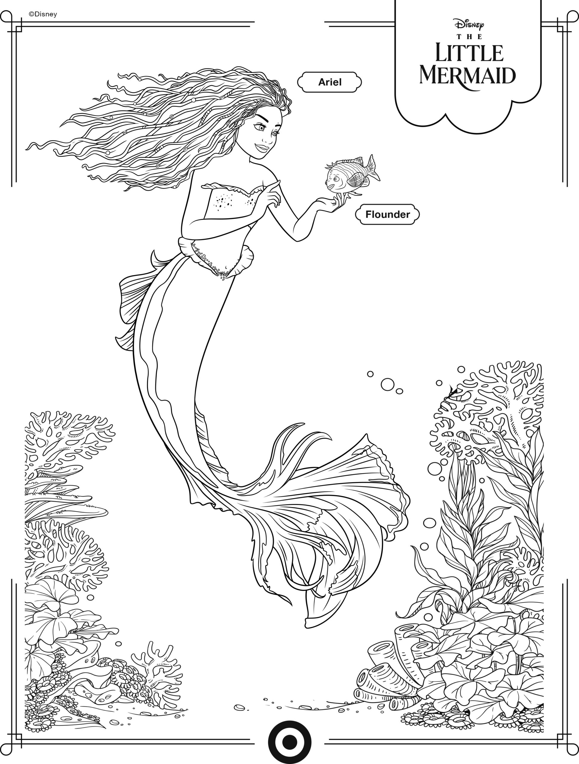 The Little Mermaid Live Action Movie 2023 Coloring Pages With Ariel Halle Bailey YouLoveIt