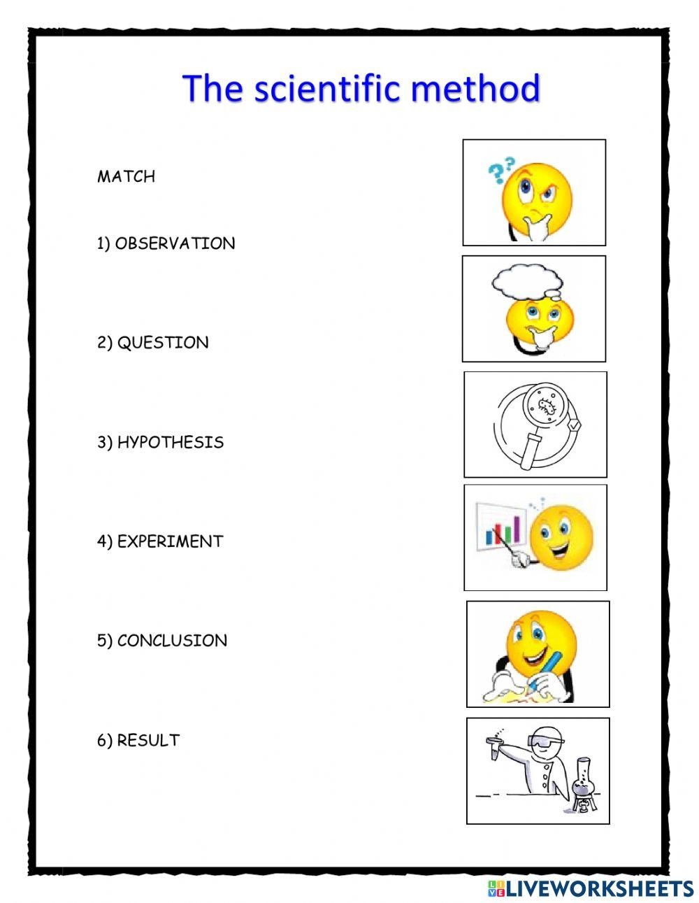 methods of science worksheet