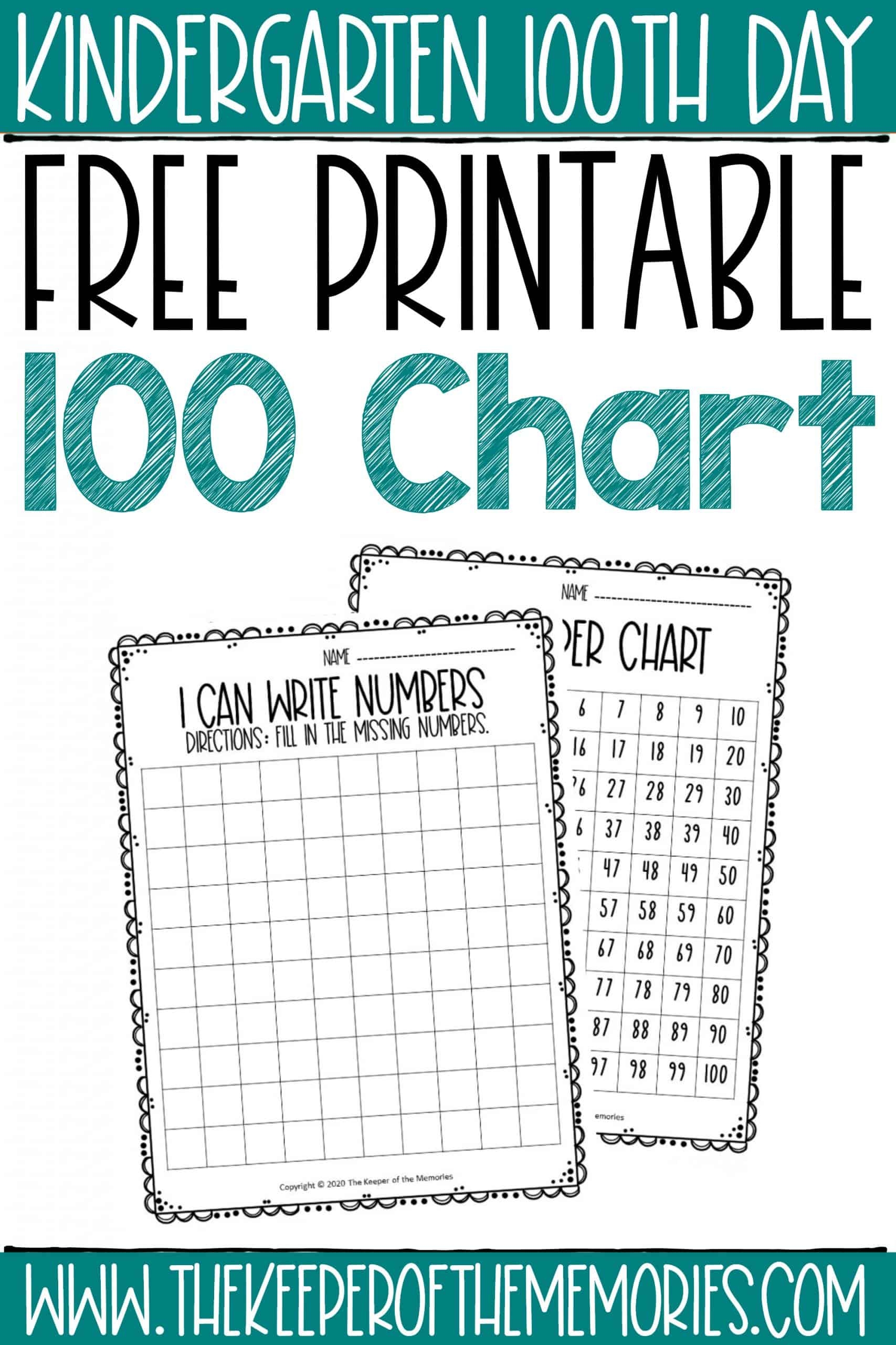 free printable 100s chart