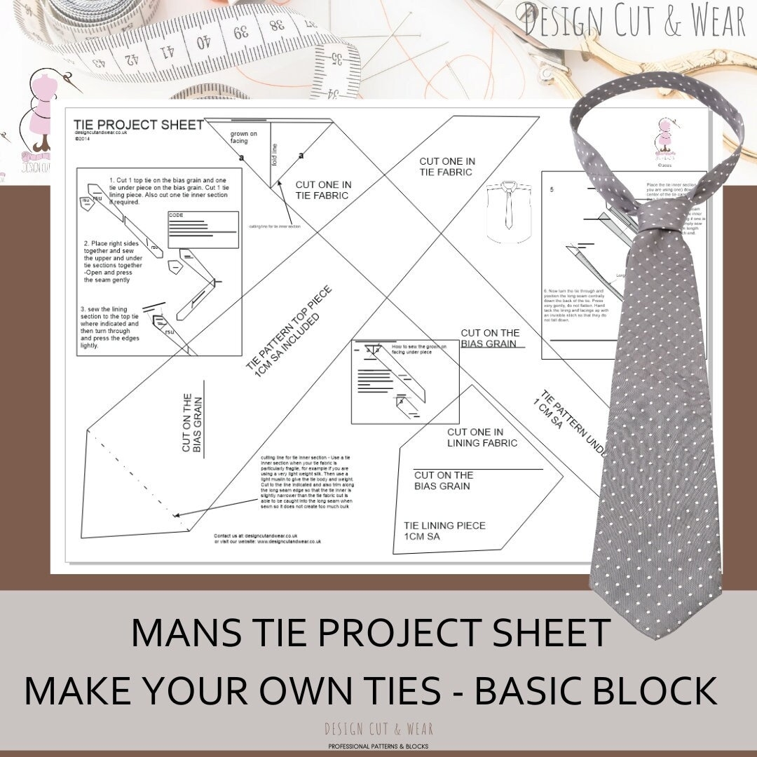 template printable tie pattern