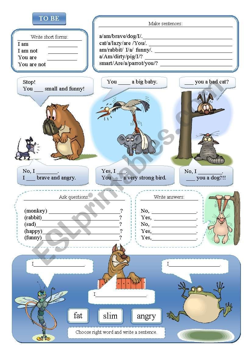 To Be I Am You Are ESL Worksheet By Prew