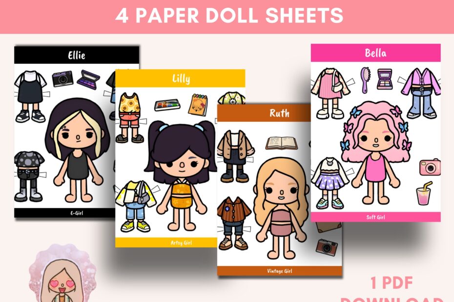 Toca Boca Dress Up Paper Doll Printable Template Etsy