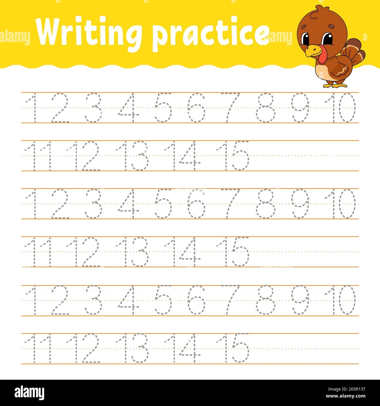 Trace And Write Handwriting Practice Learning Numbers For Kids Education Developing Worksheet Activity Page Game For Toddlers And Preschoolers I Stock Vector Image U0026 Art Alamy