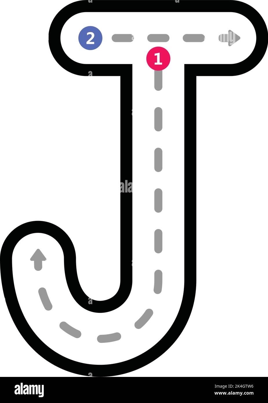 Tracing Letter J Cut Out Stock Images U0026 Pictures Alamy