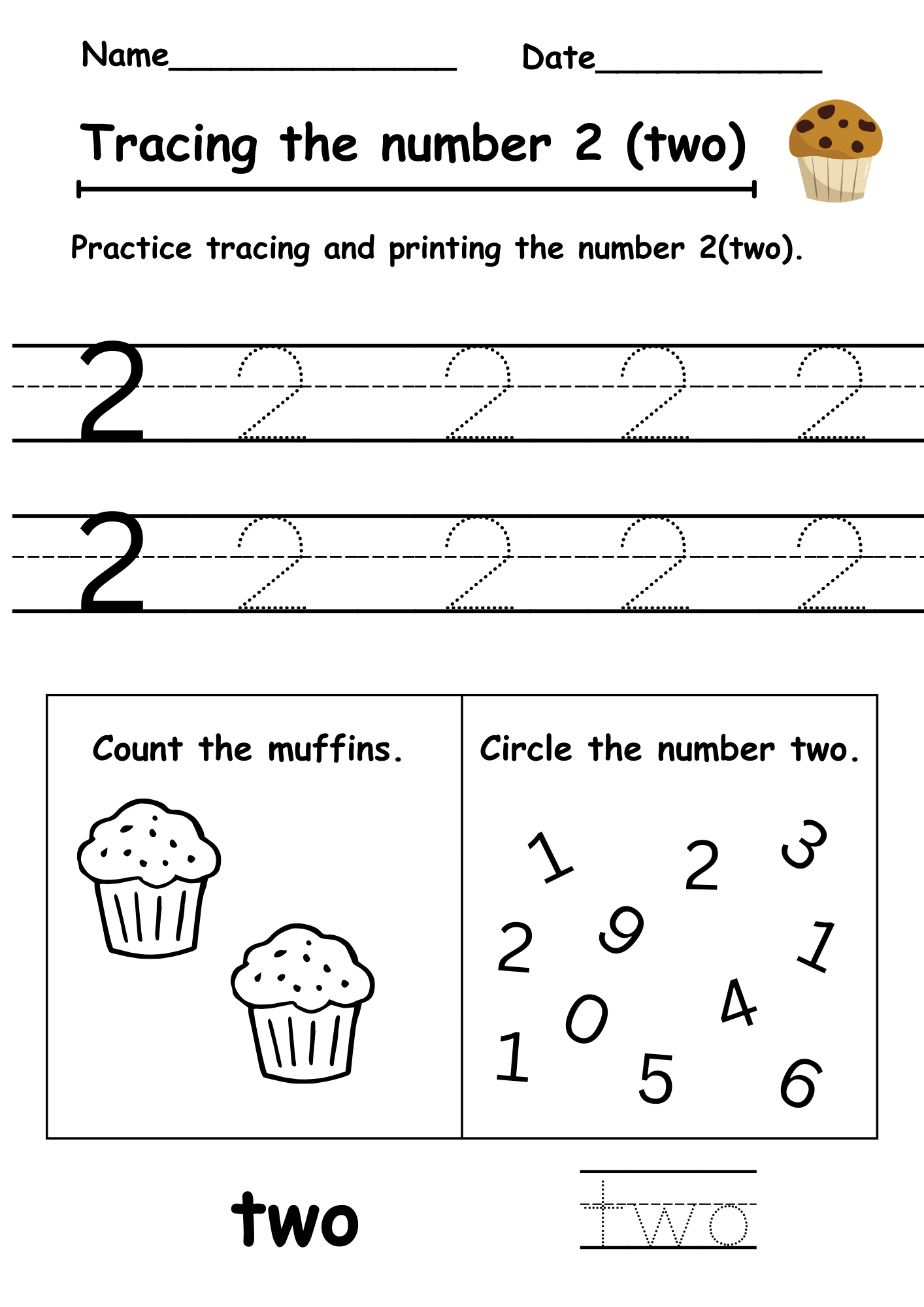number 2 worksheets
