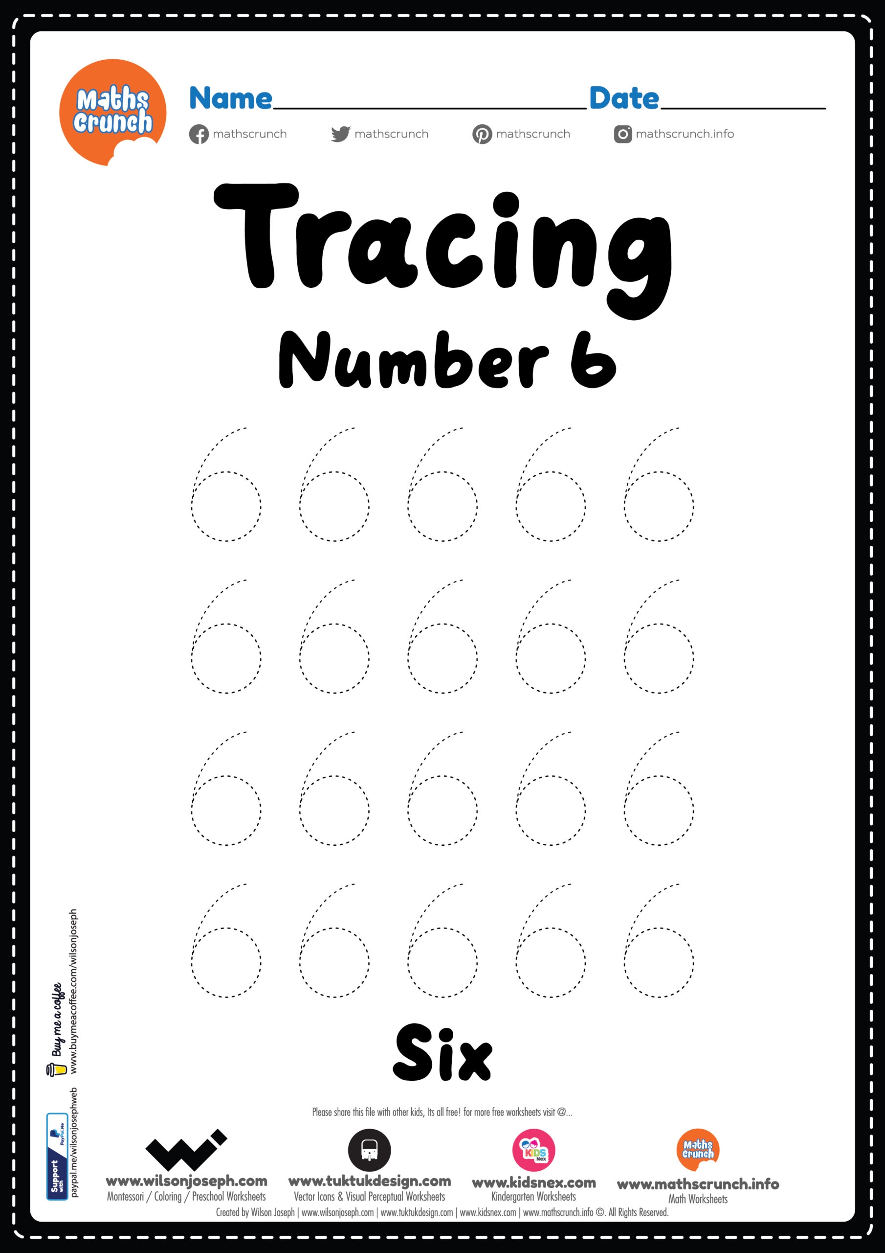 number worksheet for preschool