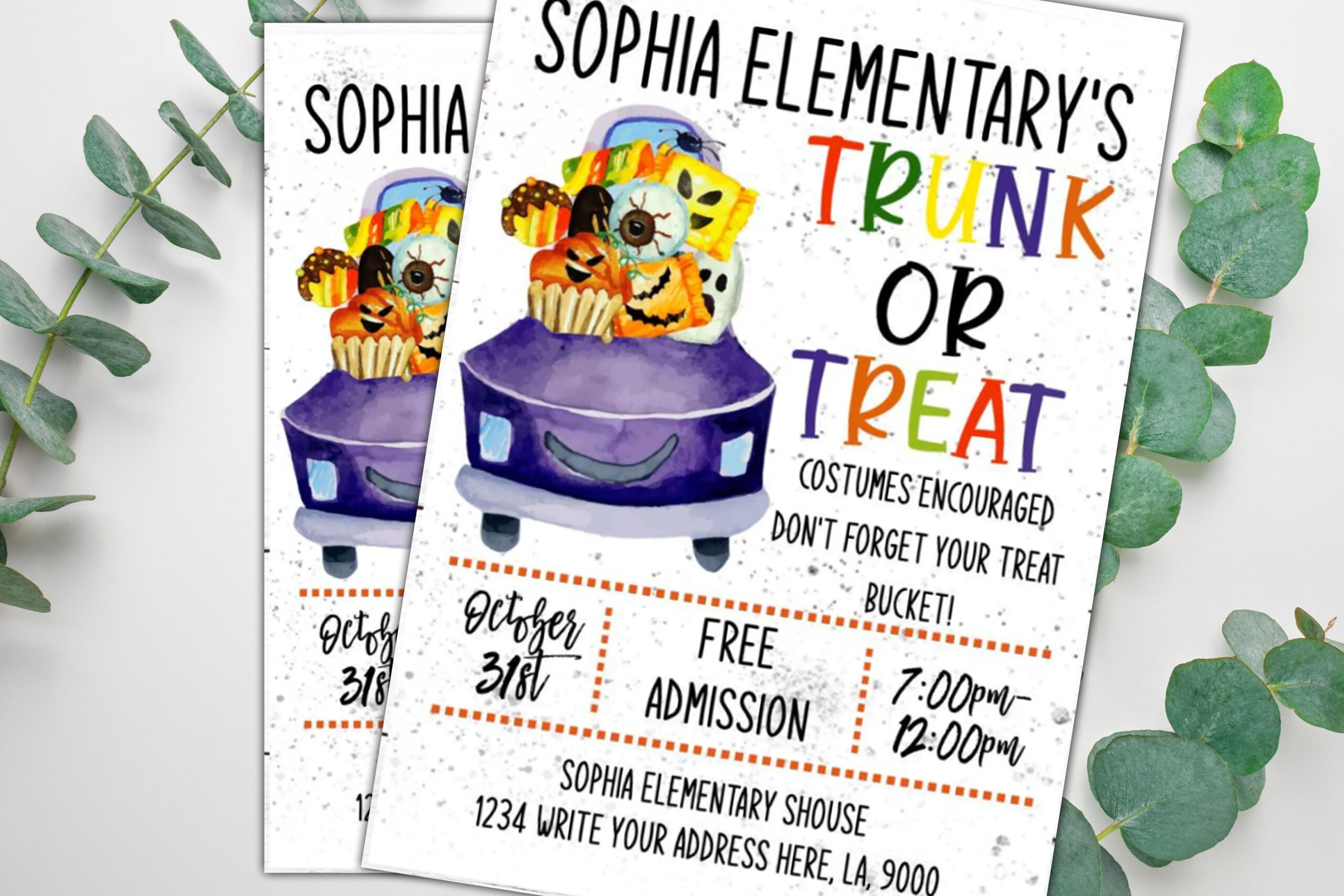 Trunk Or Treat Flyer Fall Event Flyer Invitation Templates Bobotemp
