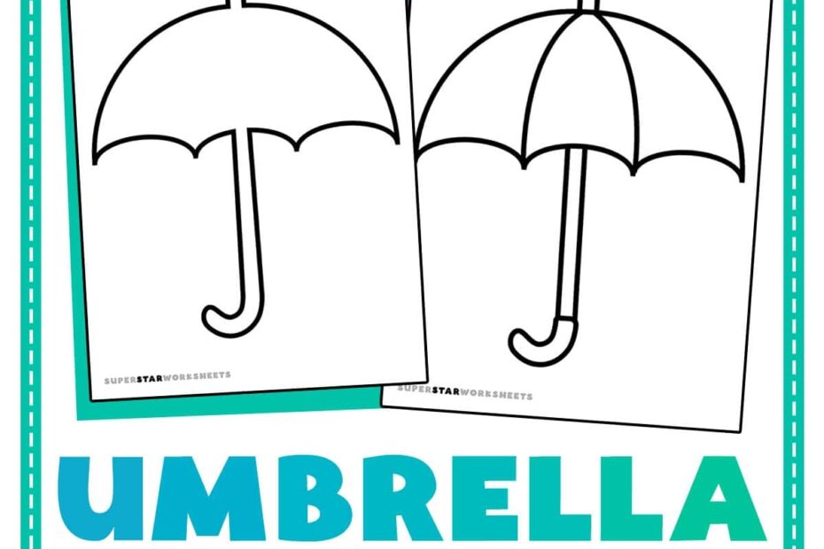 Umbrella Template Free Printables Superstar Worksheets