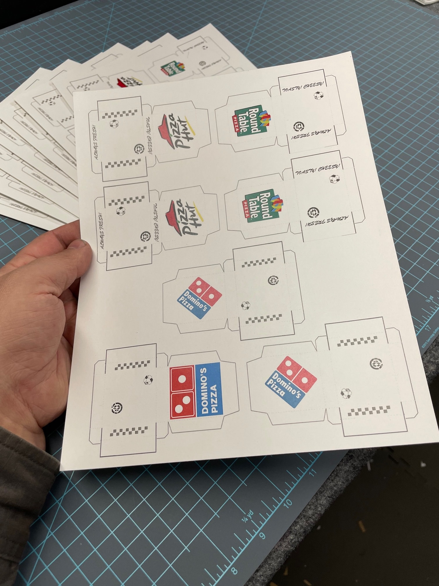 Uncut Miniature Pizza Boxes Pre printed Sheets Miniature Box Templates Build Them Yourself