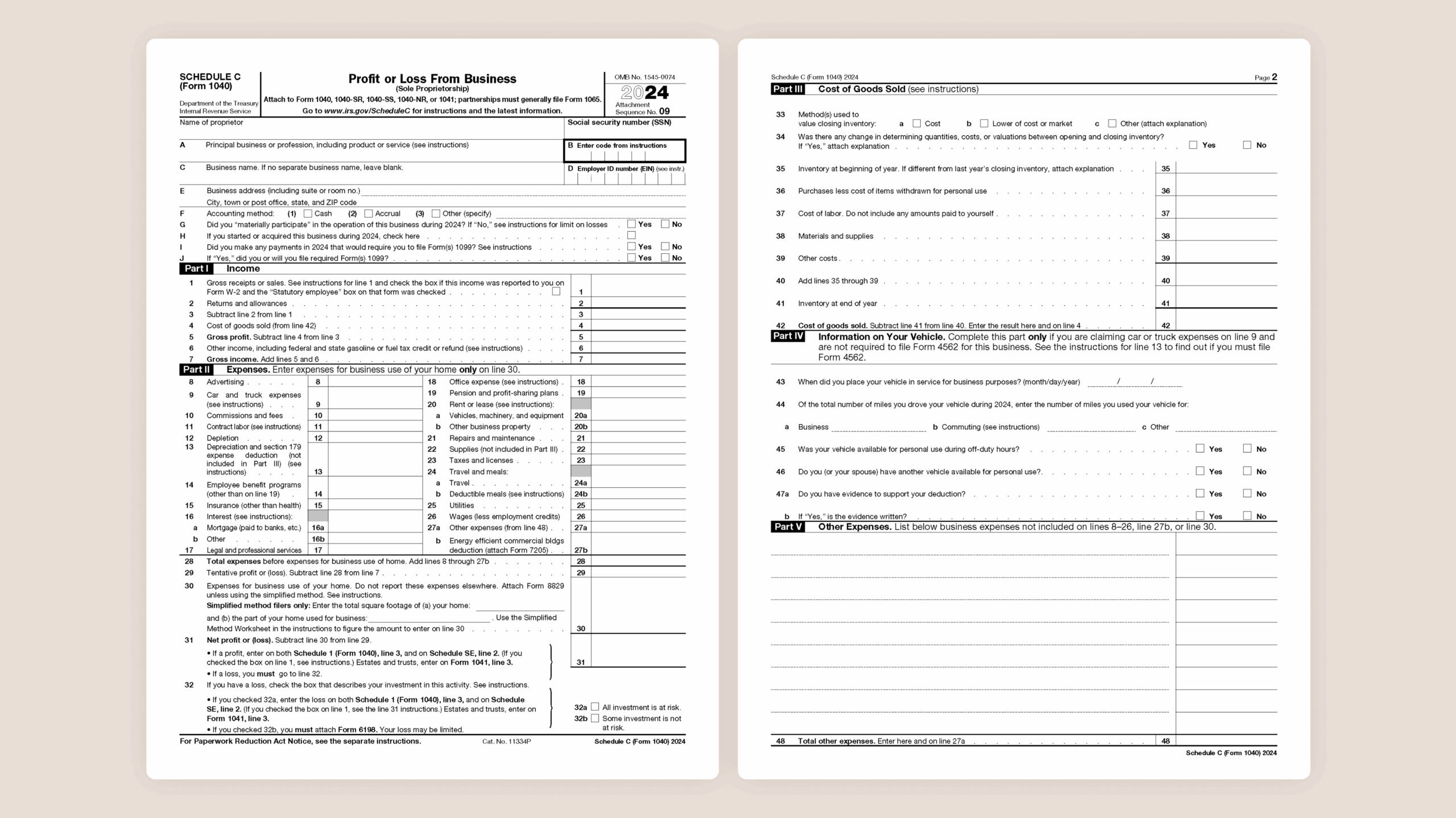 irs form 1040 printable