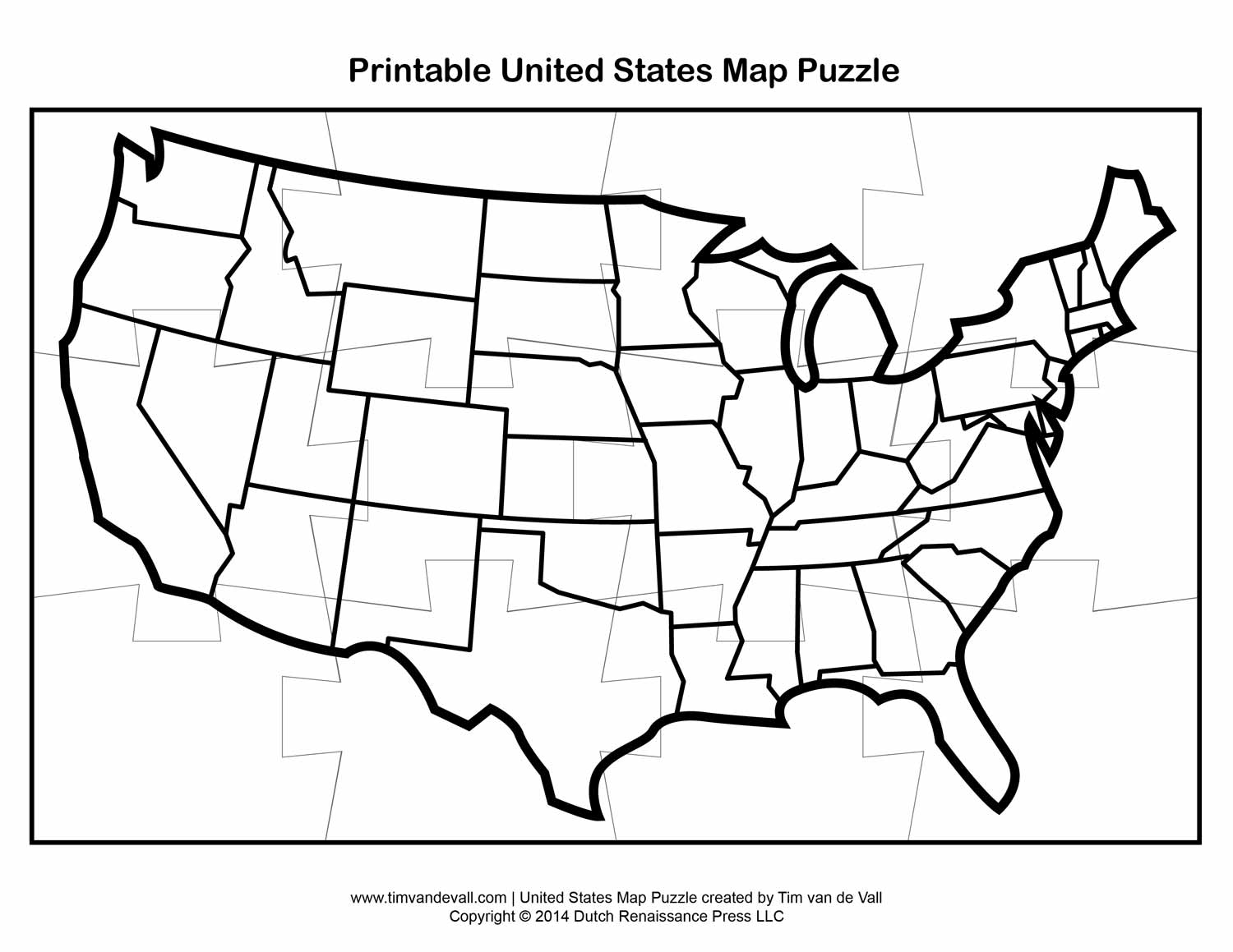 United States Map Puzzle Tim s Printables