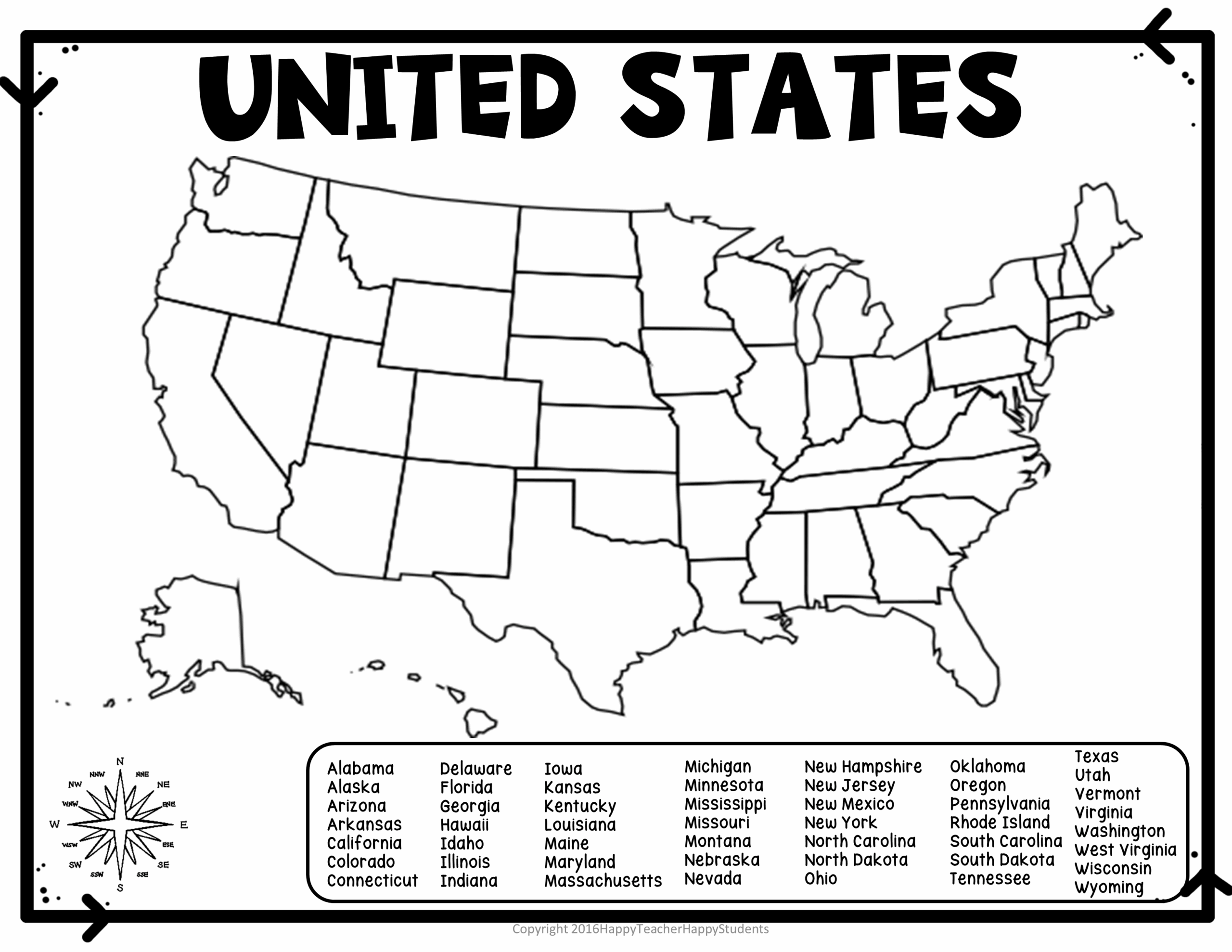 United States Map Quiz U0026 Worksheet USA Map Test W Practice Sheet 