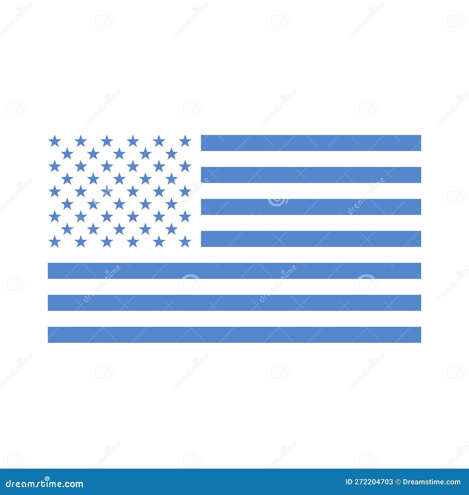 United States Of America USA Flag Light Blue Color Color 