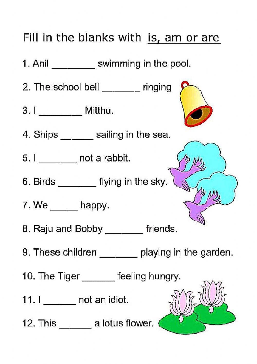 Use Of Is am are Worksheet Live Worksheets Worksheets Library