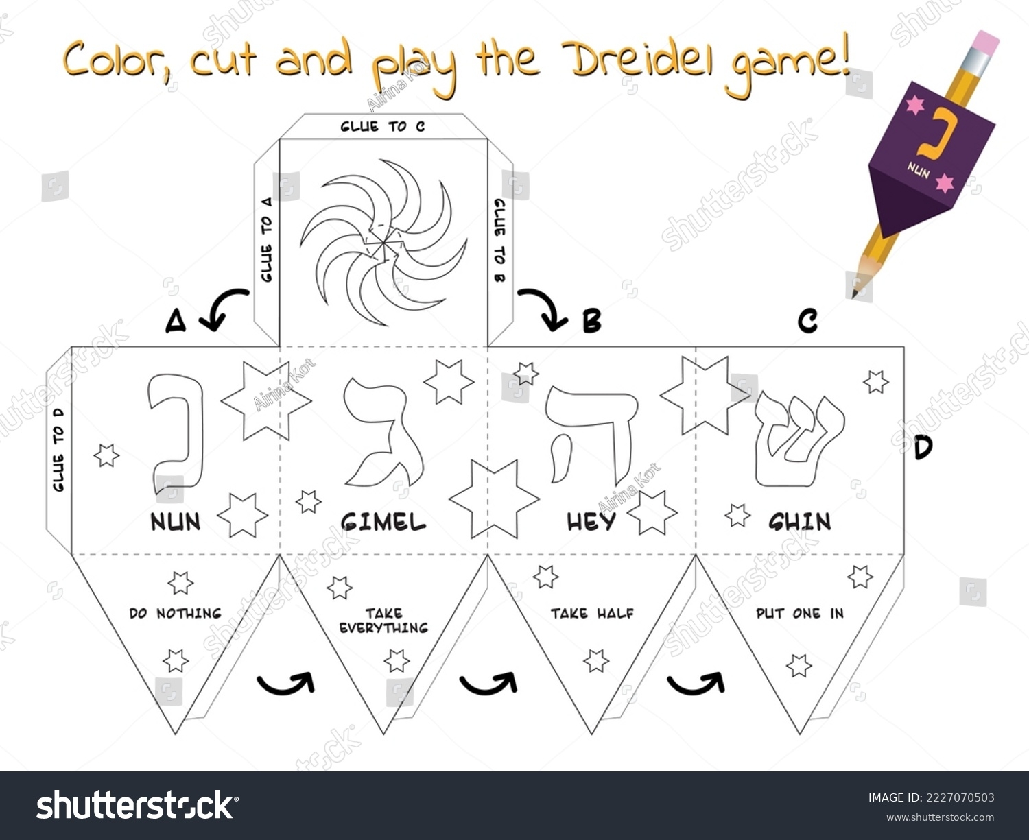 printable dreidel template