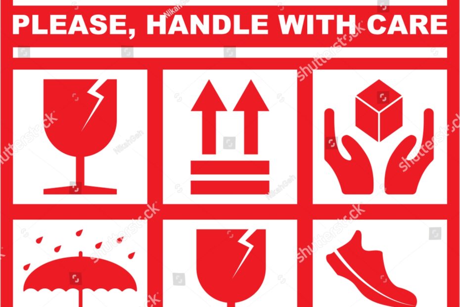 Vektor Stok Printable Fragile Please Handle Care White Tanpa Royalti 1549495241 Shutterstock