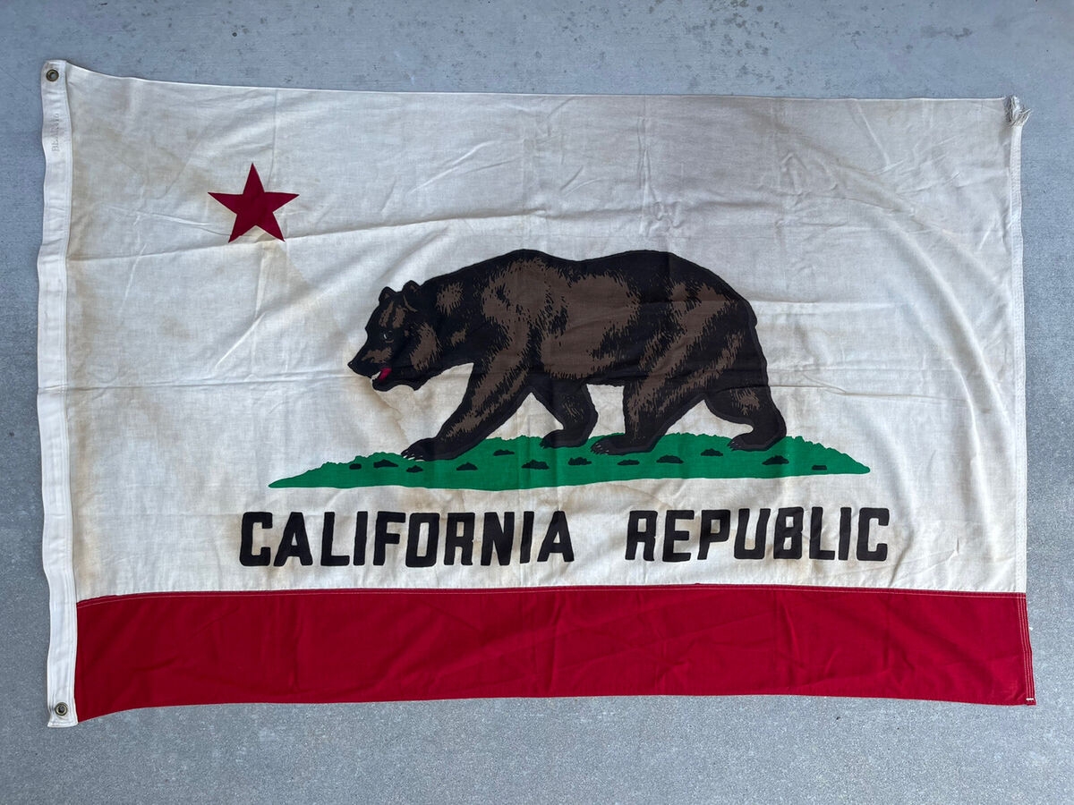 Vintage California Republic Bear State Flag 4x6 Ft Distressed Vibrant Colors EBay UK