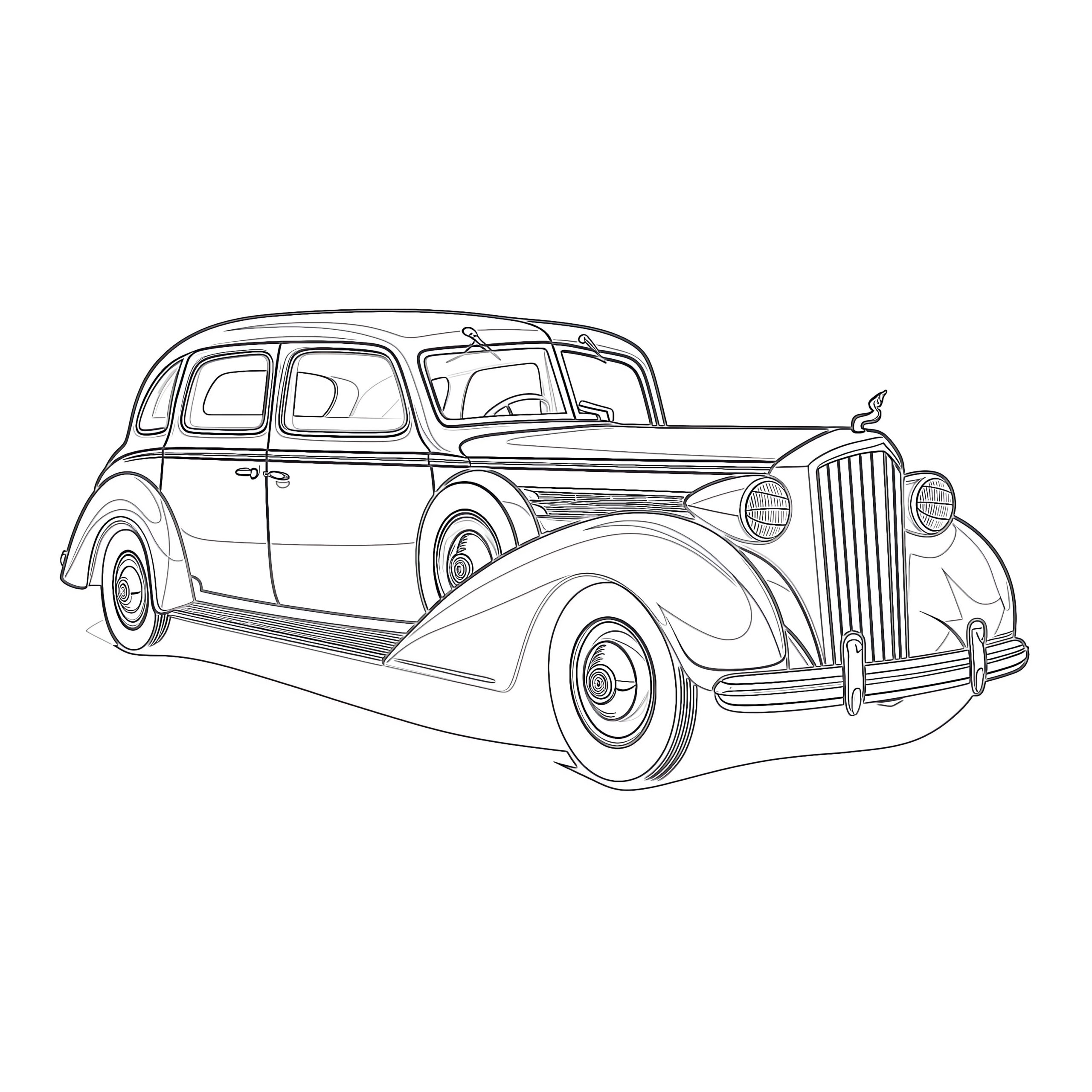 Vintage Classic Car Coloring Pages Mimi Panda