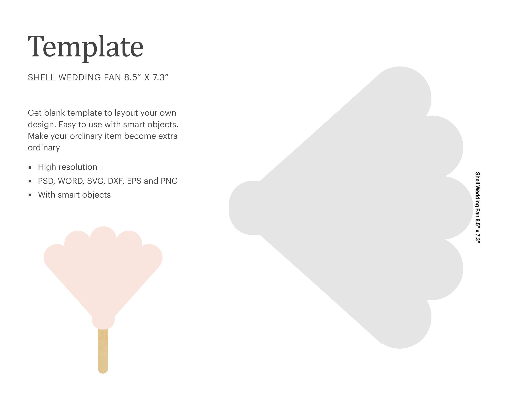 Wedding Fan Shell Shape Blank Template Fan Template Program Fan Blank Template Cricut Silhouette Silhouette Studio Paper Size Letter Etsy
