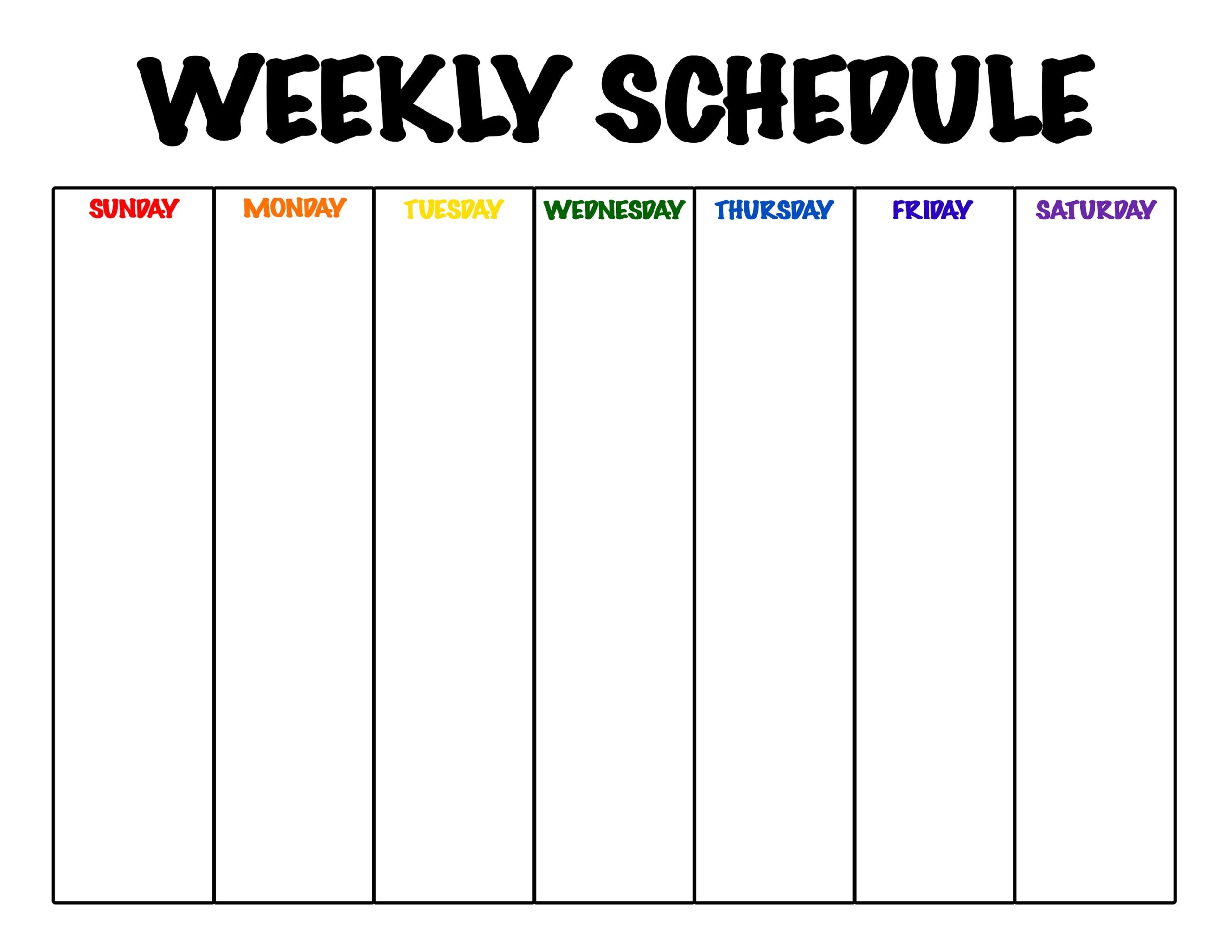 Weekly Schedule Sunday Saturday PRINTABLE Homeschool Weekly Planner Weekly Planner 
