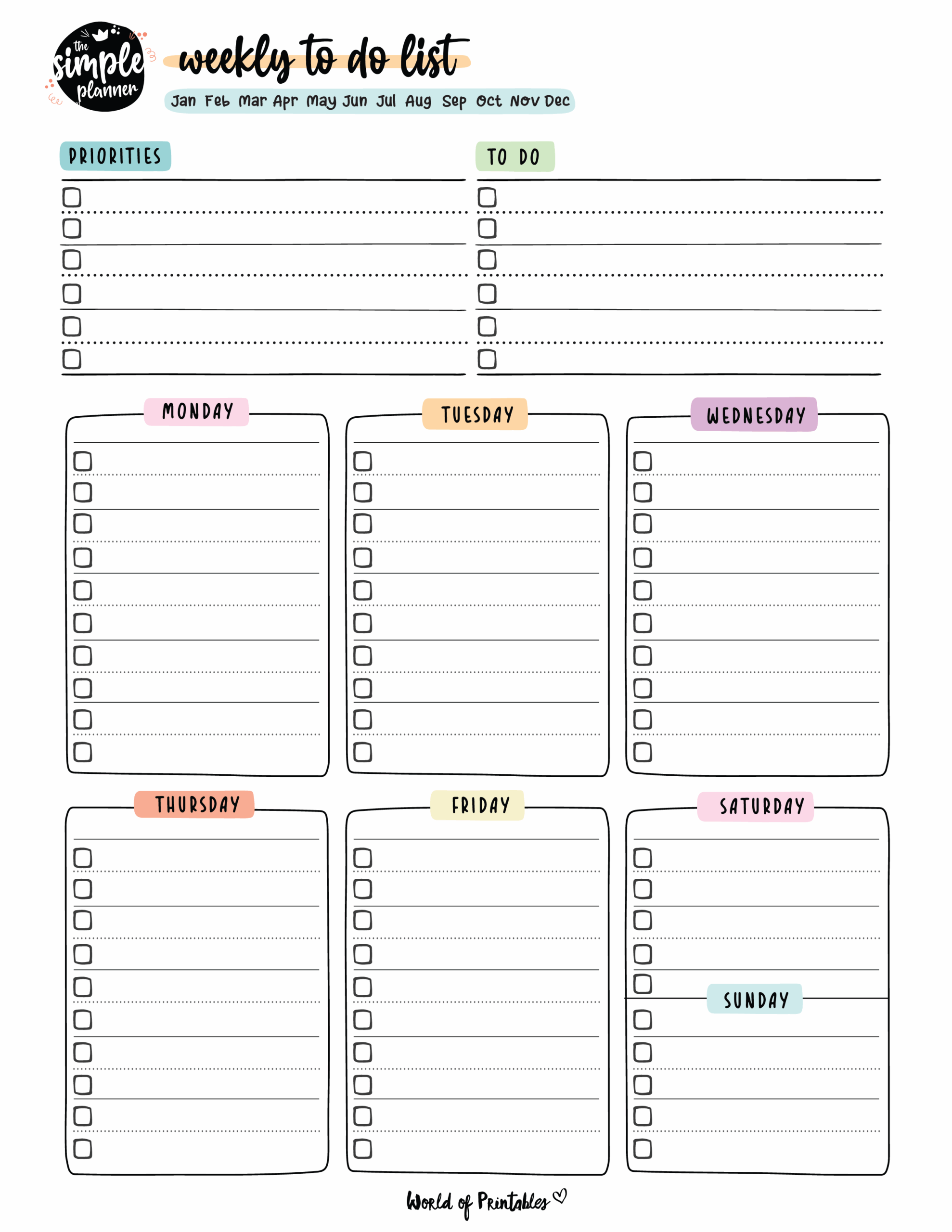 free printable to do list template