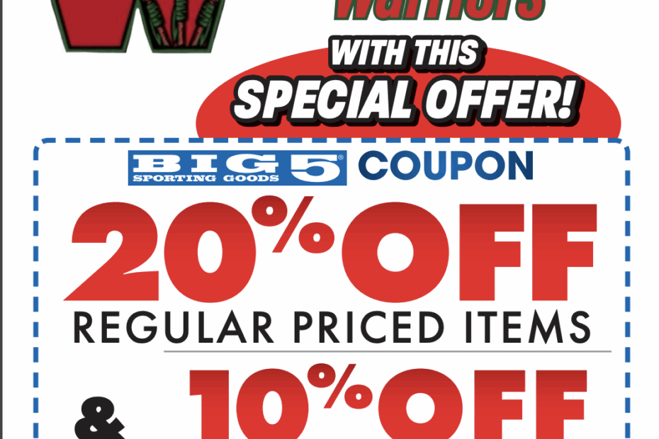 West Coast Warriors Announcement Big 5 Sporting Goods Coupon