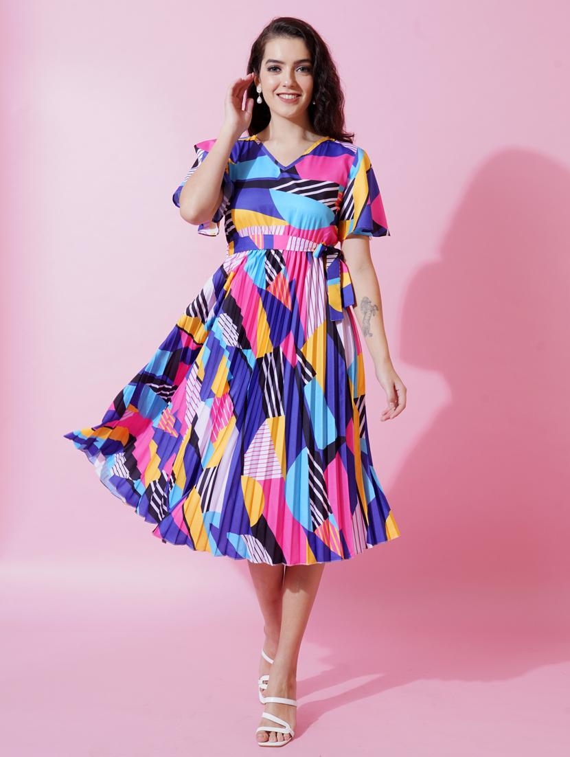 Western Wear All Type Dress For Girl Buy Online Women Multicolored Printed A line Dress From