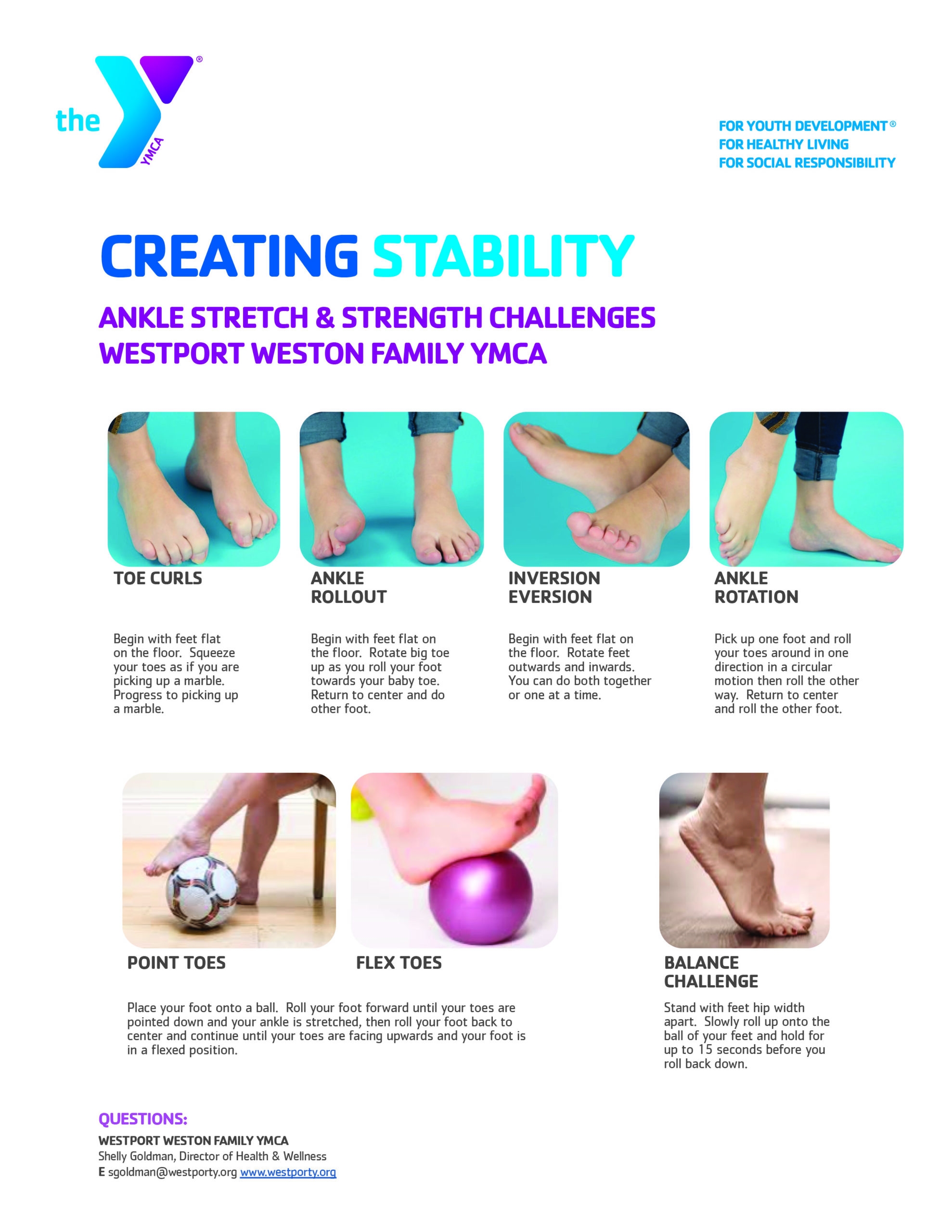 Westport Weston Family YMCA Creating Stability Ankle Exercises 