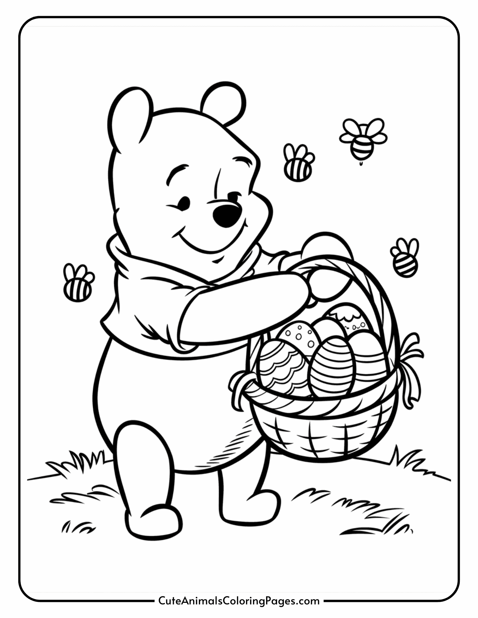 pooh bear printable coloring pages