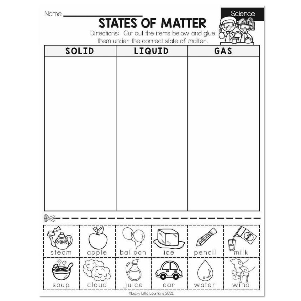 2nd grade science worksheets