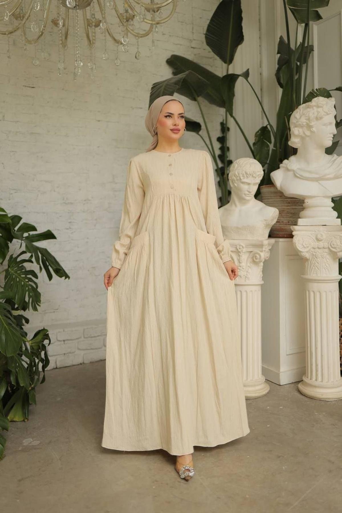 cream colored dress