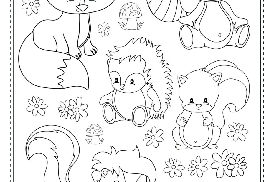 Woodland Animal Coloring Pages 8 Pages Of Fun Activity For The