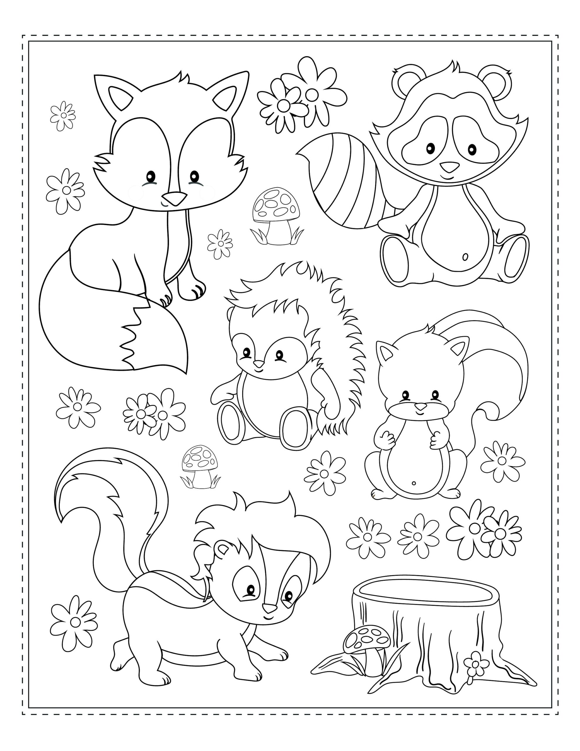 Woodland Animal Coloring Pages 8 Pages Of Fun Activity For The 