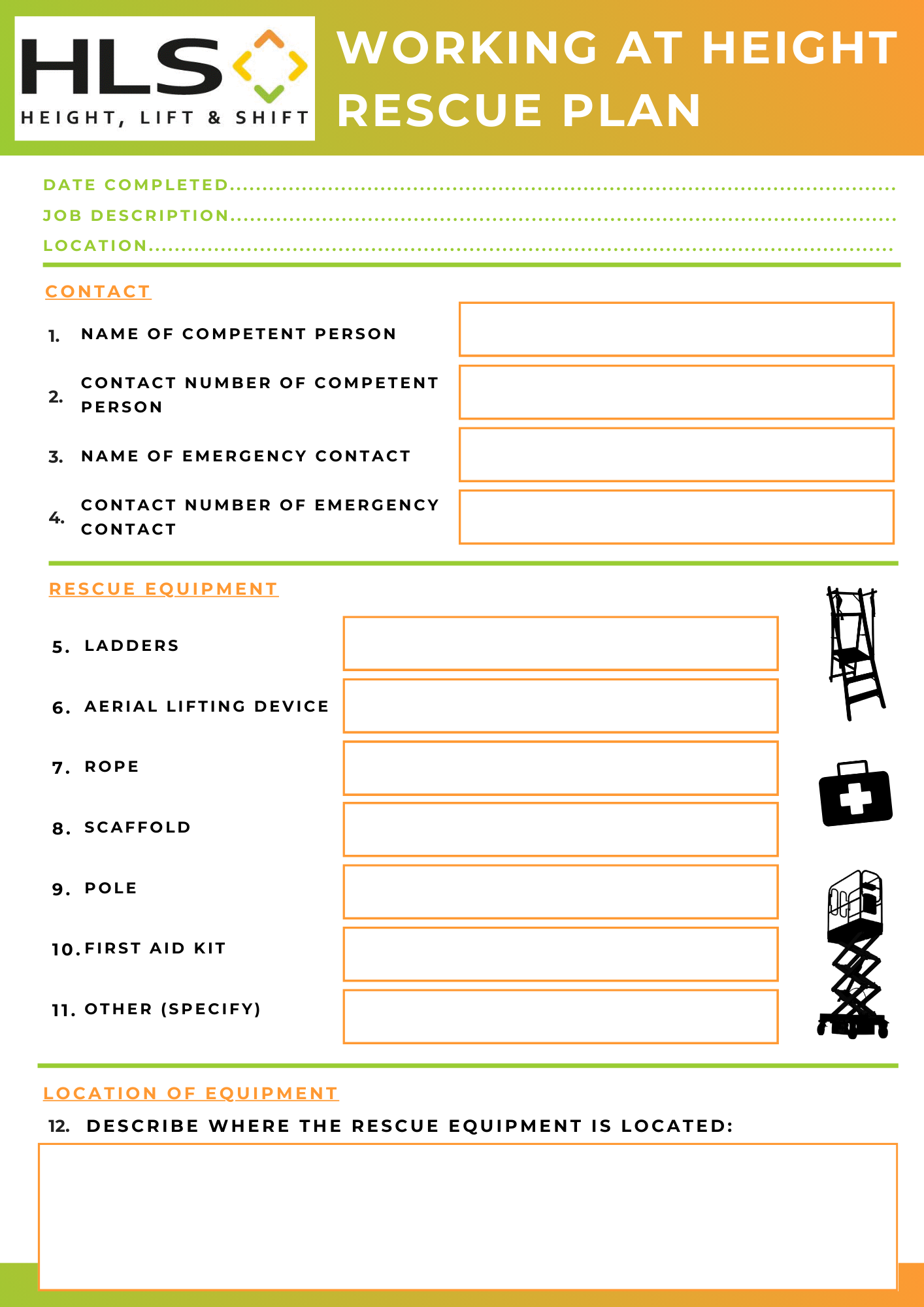 Work At Height Rescue Plan Download